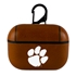 AudioSpice Collegiate Leather Cover for Apple AirPods Pro Case with Carabiner and Safety Cord - Clemson Tigers
