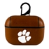 AudioSpice Collegiate Leather Cover for Apple AirPods Pro Case with Carabiner and Safety Cord - Clemson Tigers
