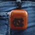 AudioSpice Collegiate Leather Cover for Apple AirPods Generation 1/2 Case with Carabiner and Safety Cord - North Carolina Tar Heels
