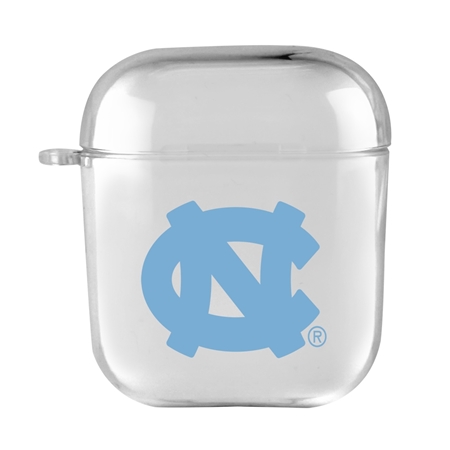 AudioSpice Collegiate Clear Cover for Apple AirPods Generation 1/2 Case with Safety Cord - North Carolina Tar Heels
