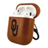 AudioSpice Collegiate Leather Cover for Apple AirPods Generation 1/2 Case with Carabiner and Safety Cord - Oklahoma Sooners
