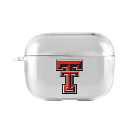 AudioSpice Collegiate Clear Cover for Apple AirPods Pro Case with Safety Cord - Texas Tech Red Raiders
