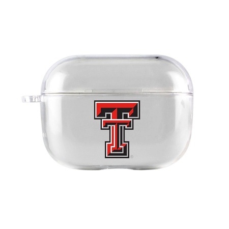 AudioSpice Collegiate Clear Cover for Apple AirPods Pro Case with Safety Cord - Texas Tech Red Raiders
