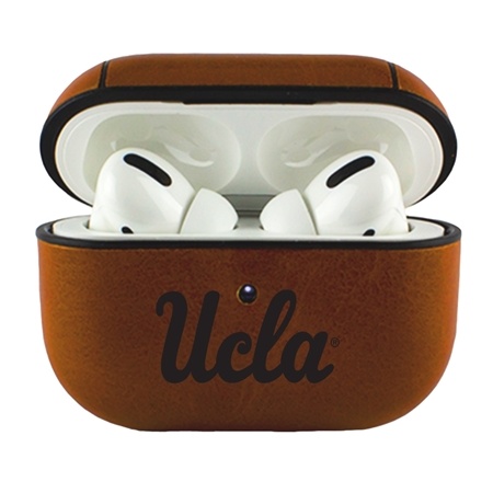 AudioSpice Collegiate Leather Cover for Apple AirPods Pro Case with Carabiner and Safety Cord - UCLA Bruins
