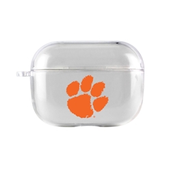 
AudioSpice Collegiate Clear Cover for Apple AirPod Pro Case with Safety Cord - Clemson Tigers