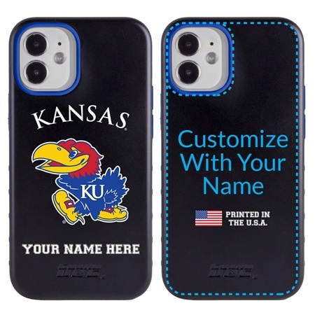 Collegiate Case for iPhone 12 Mini  – Hybrid Kansas Jayhawks - Personalized

