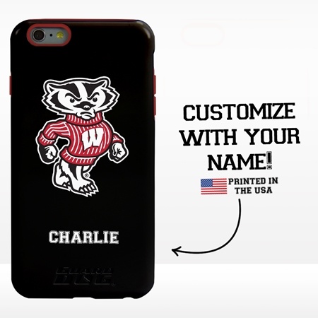 Collegiate Case for iPhone 6 Plus / 6s Plus  – Hybrid Wisconsin Badgers - Personalized
