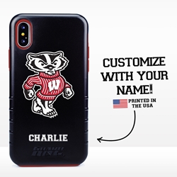 
Collegiate Case for iPhone X / XS  – Hybrid Wisconsin Badgers - Personalized