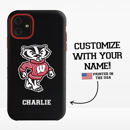 Collegiate Case for iPhone 11  – Hybrid Wisconsin Badgers - Personalized
