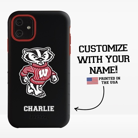 Collegiate Case for iPhone 11  – Hybrid Wisconsin Badgers - Personalized
