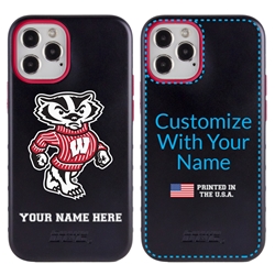 
Collegiate Case for iPhone 12 / 12 Pro  – Hybrid Wisconsin Badgers - Personalized