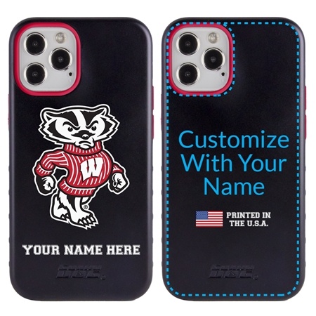 Collegiate Case for iPhone 12 Pro Max  – Hybrid Wisconsin Badgers - Personalized
