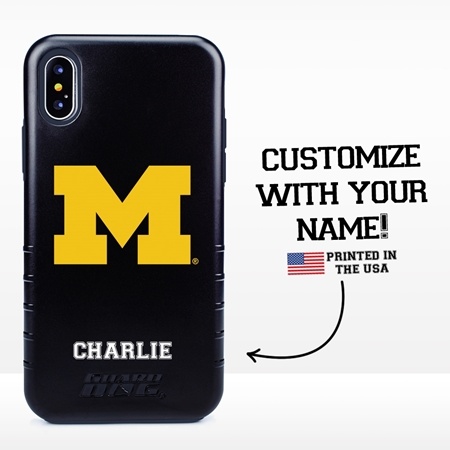 Collegiate Case for iPhone X / XS – Hybrid Michigan Wolverines - Personalized
