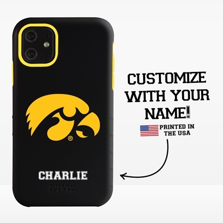 Collegiate Case for iPhone 11 – Hybrid Iowa Hawkeyes - Personalized
