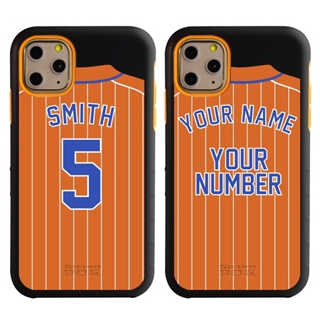 Personalized Pinstriped Baseball Jersey Case for iPhone 11 Pro – Hybrid – (Black Case)
