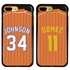 Personalized Pinstriped Baseball Jersey Case for iPhone 7 Plus / 8 Plus – Hybrid – (Black Case)

