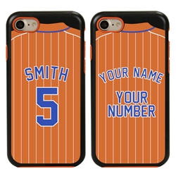 
Personalized Pinstriped Baseball Jersey Case for iPhone 7/8/SE – Hybrid – (Black Case)