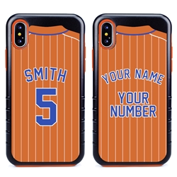 
Personalized Pinstriped Baseball Jersey Case for iPhone X/Xs – Hybrid – (Black Case)