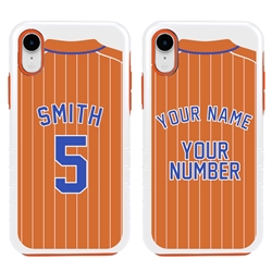 
Personalized Pinstriped Baseball Jersey Case for iPhone XR – Hybrid – (White Case)