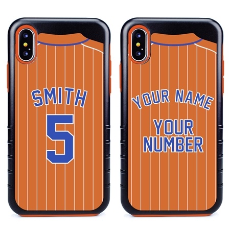 Personalized Pinstriped Baseball Jersey Case for iPhone Xs Max – Hybrid – (Black Case)
