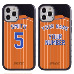 
Personalized Pinstripe Baseball Jersey Case for iPhone 12 / 12 Pro – Hybrid – (Black Case)