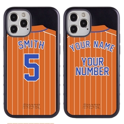 
Personalized Pinstripe Baseball Jersey Case for iPhone 12 / 12 Pro – Hybrid – (Black Case)