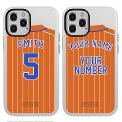 
Personalized Pinstripe Baseball Jersey Case for iPhone 12 / 12 Pro – Hybrid – (White Case)
