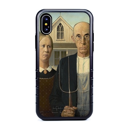 Famous Art Case for iPhone X / Xs – Hybrid – (Wood – American Gothic)
