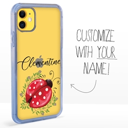 
Personalized Insects Case for iPhone 11 – Clear – Ladybug on Lavender
