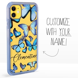 
Personalized Insects Case for iPhone 11 – Clear – Blue Butterflies