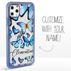 
Personalized Insects Case for iPhone 11 Pro – Clear – Blue Butterflies