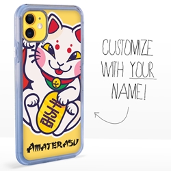 
Personalized Japanese Case for iPhone 11 – Clear – Lucky Cat Happiness