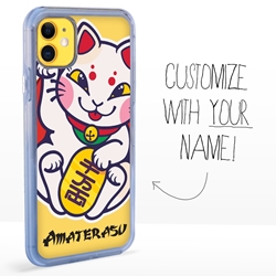 
Personalized Japanese Case for iPhone 11 – Clear – Lucky Cat Happiness