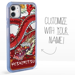 
Personalized Japanese Case for iPhone 11 – Clear – Red Dragon