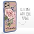 Personalized Floral Case for iPhone 11 Pro – Clear – Pink Rose
