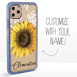 
Personalized Floral Case for iPhone 11 Pro – Clear – Sunflowers and Lace