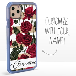 
Personalized Floral Case for iPhone 11 Pro Max – Clear – Red Roses