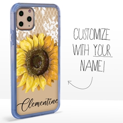 
Personalized Floral Case for iPhone 11 Pro Max – Clear – Sunflowers and Lace