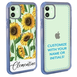 
Personalized Floral Case for iPhone 12 / 12 Pro – Clear – Sunflower Stalks