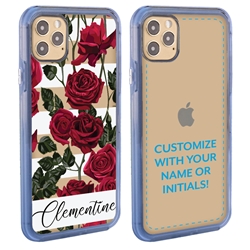 
Personalized Floral Case for iPhone 12 Pro Max – Clear – Red Roses