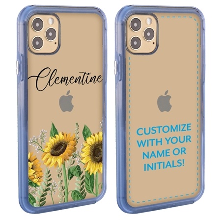 Personalized Floral Case for iPhone 12 Pro Max – Clear – Simply Sunflowers
