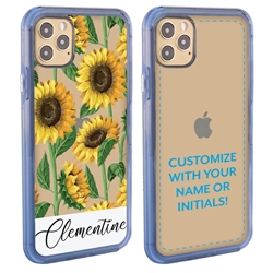 
Personalized Floral Case for iPhone 12 Pro Max – Clear – Sunflower Stalks