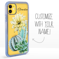 
Personalized Cactus and Succulents Case for iPhone 11 – Clear – Blooming Cactus