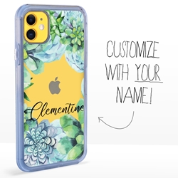 
Personalized Cactus and Succulents Case for iPhone 11 – Clear – Mixed Succulents