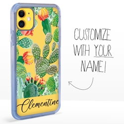 
Personalized Cactus and Succulents Case for iPhone 11 – Clear – Prickly Pear Blossoms