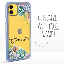 
Personalized Cactus and Succulents Case for iPhone 11 – Clear – Serene Succulents