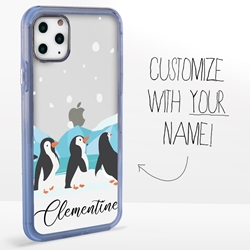 
Personalized Bird Case for iPhone 11 Pro Max – Clear – Penguin Fun