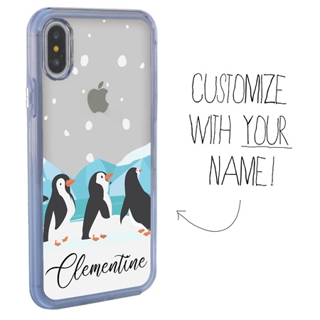 Personalized Bird Case for iPhone X / XS – Clear – Penguin Fun
