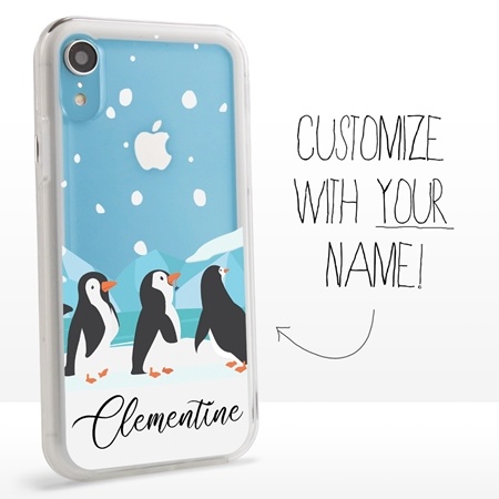 Personalized Bird Case for iPhone XR – Clear – Penguin Fun
