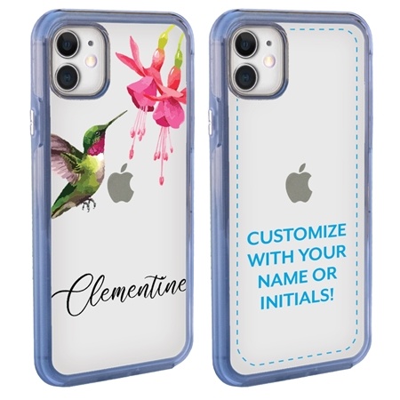 Personalized Bird Case for iPhone 12 Mini – Clear – Hovering Hummingbird
